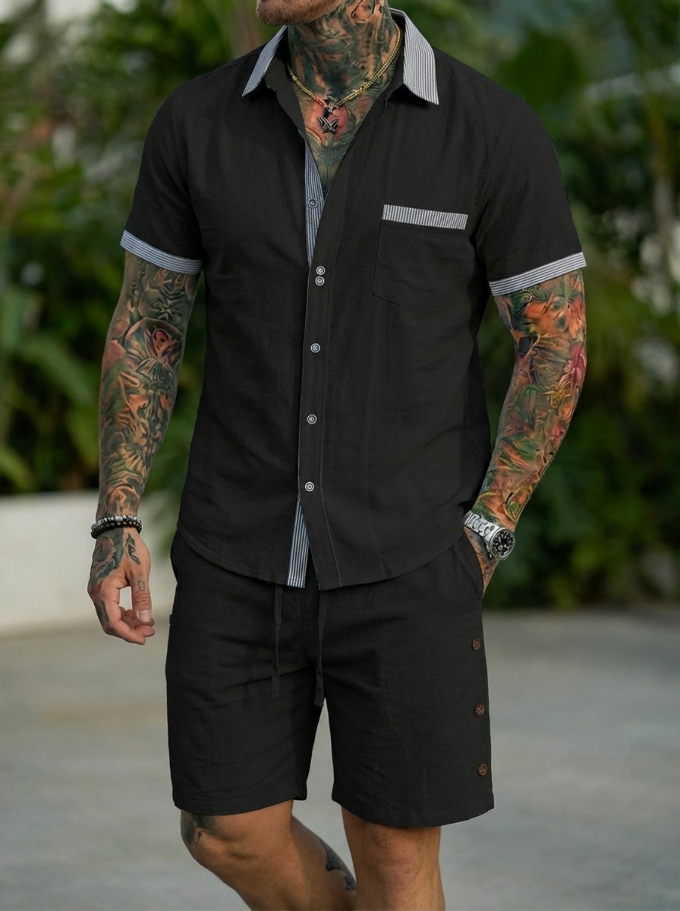 Men'S Fashion Designer - Men's Fashion Cuban Style Shirt Set