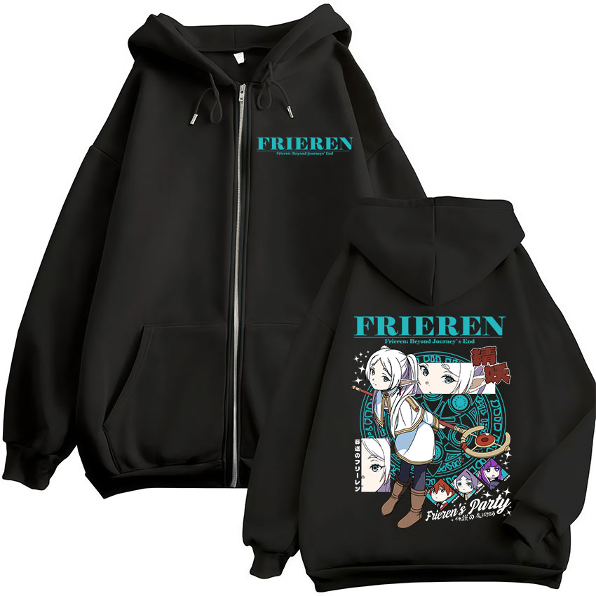 Mens Fashion Zip Up Hoodies - Anime Frieren: Beyond Journey's End Fern