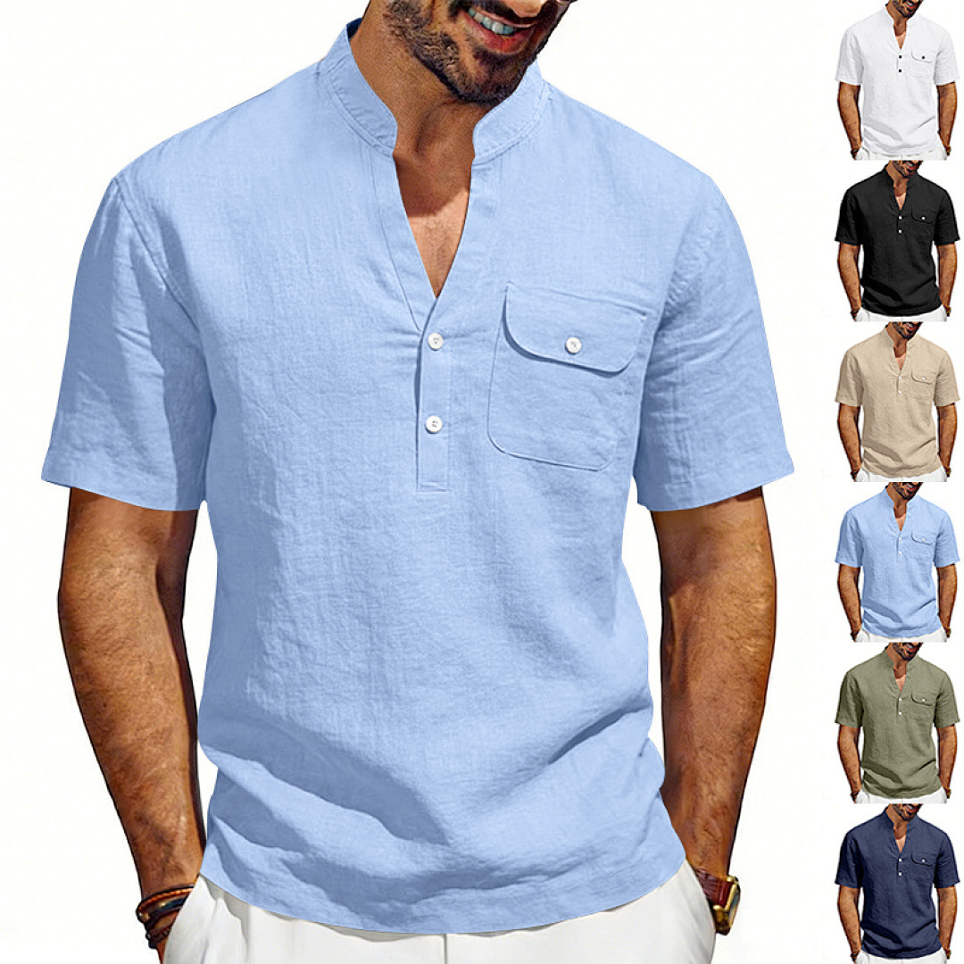 Linen Shirt Summer - Cross-border summer linen loose men's simple