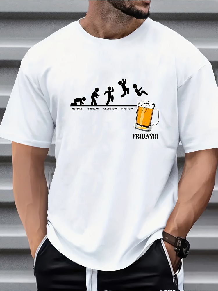 Men'S Fashion Evolution - Mens Summer Crew Neck T Shirt