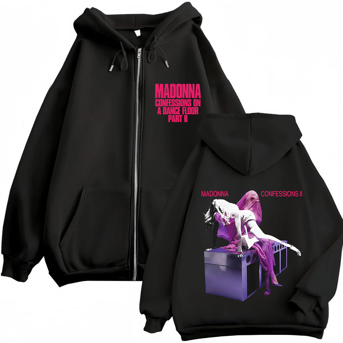 Mens Fashion Zip Up Hoodies - Madonna CONFESSIONS II Album Tour 2026