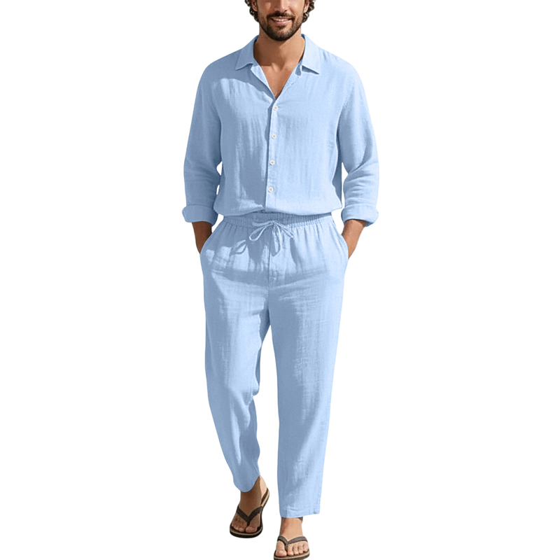 Linen Shirt Summer - Spring Summer Linen Casual Sets Loose