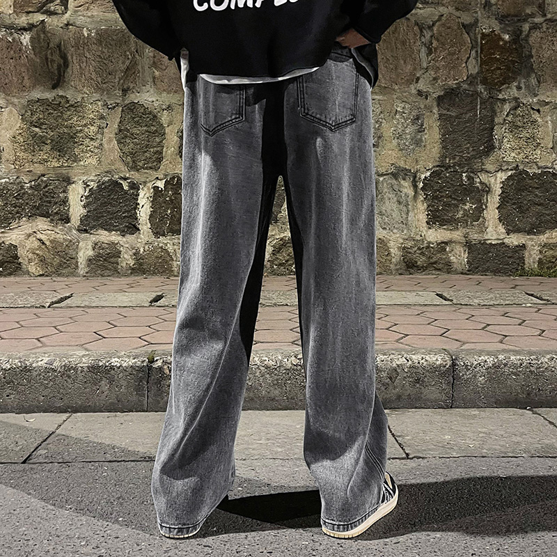 Korean Fashion Men's Baggy Jea - Men'S Fashion Grey Jeans 评论和价格