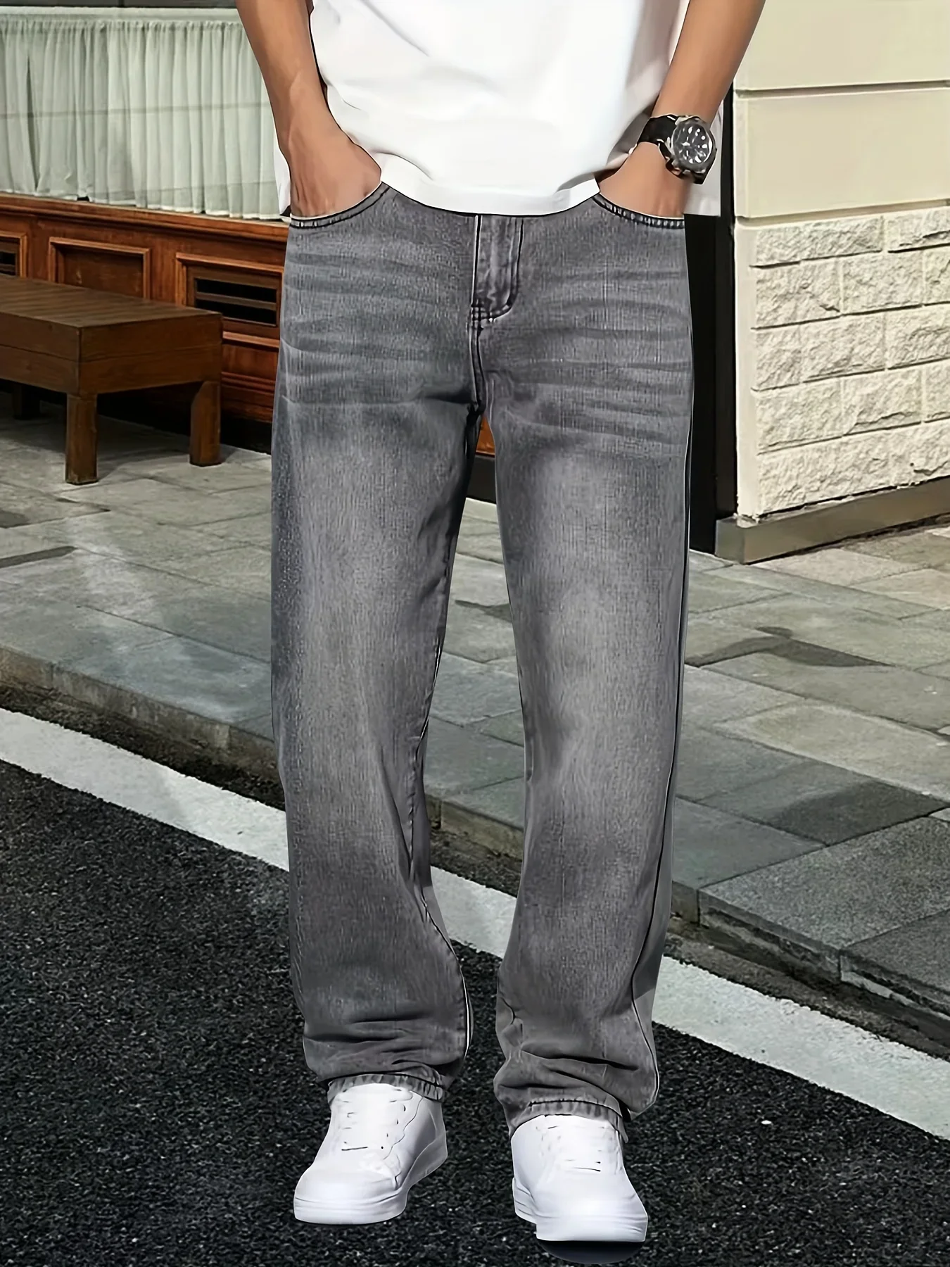 Men's fashion grey jeans casua - Men'S Fashion Grey Jeans 评论和价格