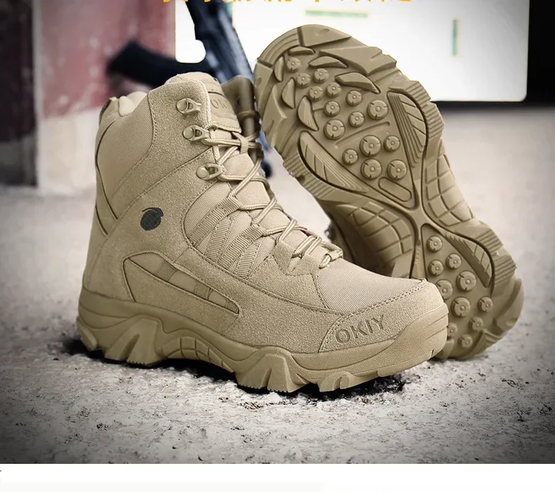 Outdoor Leather Hiking Shoes M - Mens Fashion Combat Boots 评论和价格