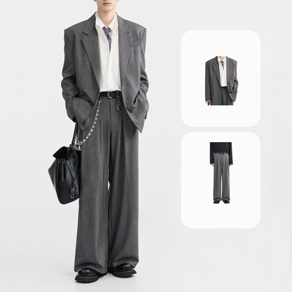 Fashion Dark Grey Loose Men's  - Mens Fashion Dark Grey Pants 评论和价格