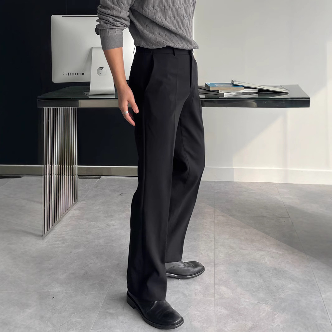 Men Black Dark Grey Solid Colo - Mens Fashion Dark Grey Pants 评论和价格