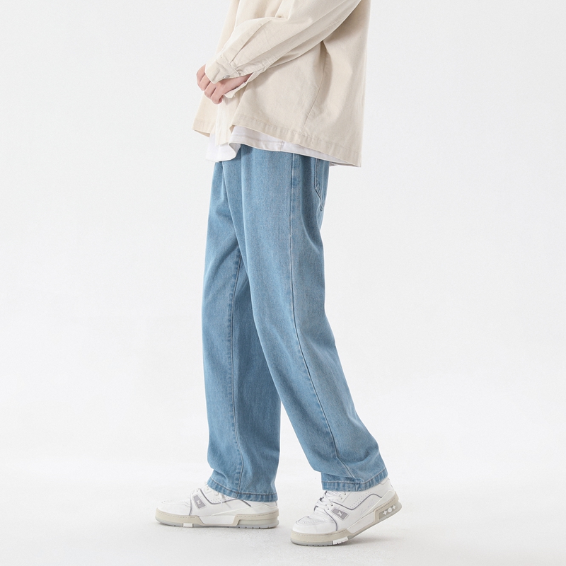 2023 New Korean Fashion Men's  - Men'S Fashion Grey Jeans 评论和价格