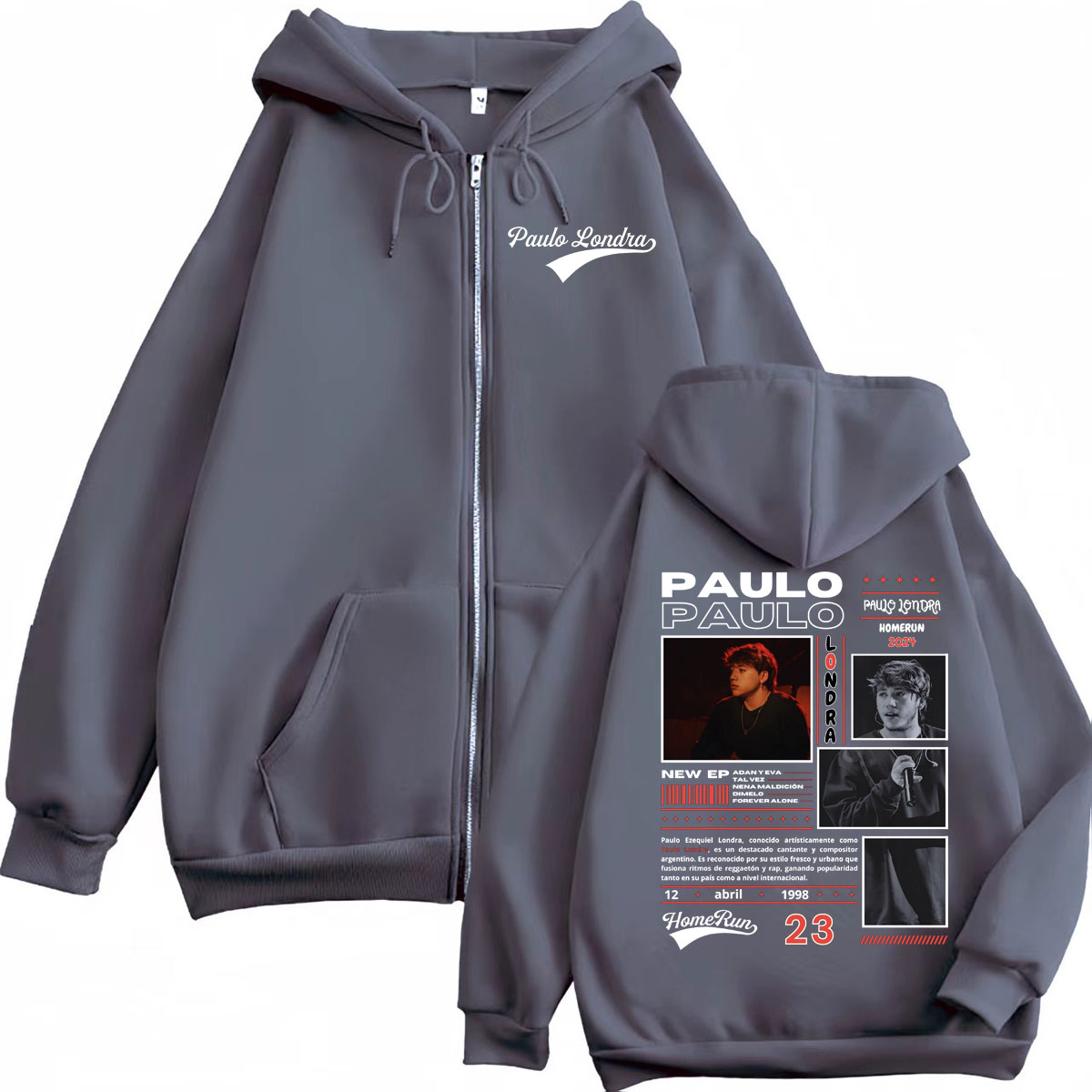 Rapper Paulo Londra Homerun Al - Mens Fashion Zip Up Hoodies 评论和价格