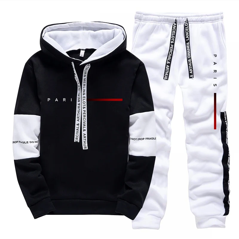 Paris Fashion Hoodie Streetwea - Jogger Sweatpants Men 评论和价格