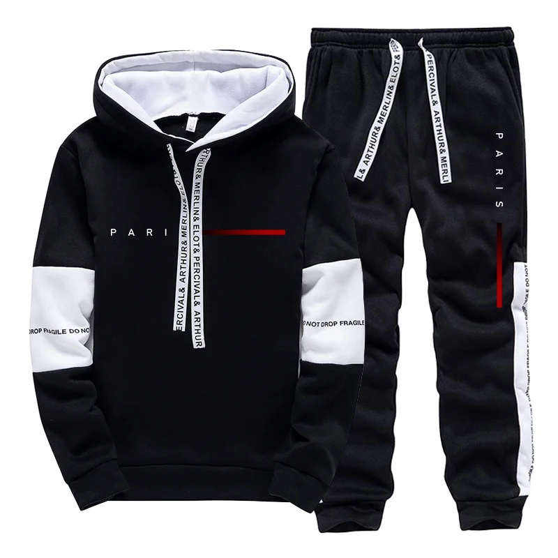 Paris Fashion Hoodie Streetwea - Jogger Sweatpants Men 评论和价格