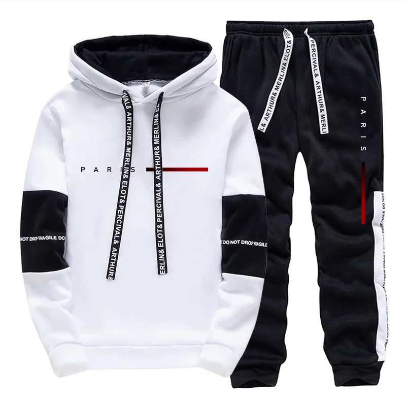 Paris Fashion Hoodie Streetwea - Jogger Sweatpants Men 评论和价格