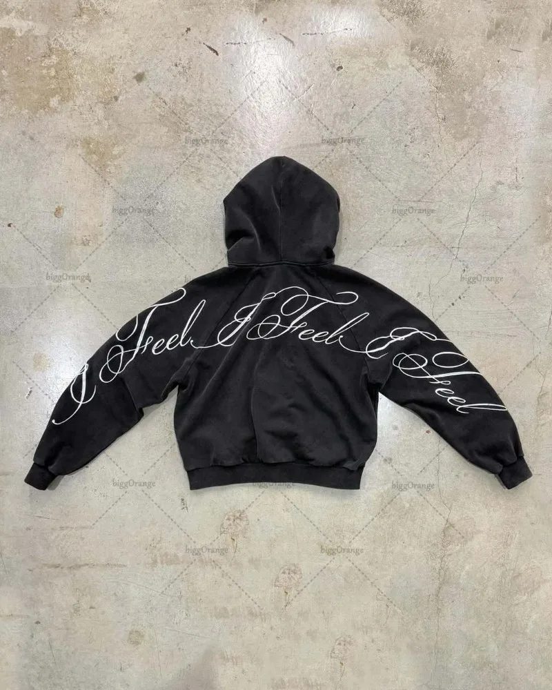 Y2K harajuku Gothic Letter Pri - Mens Fashion Zip Up Hoodies 评论和价格