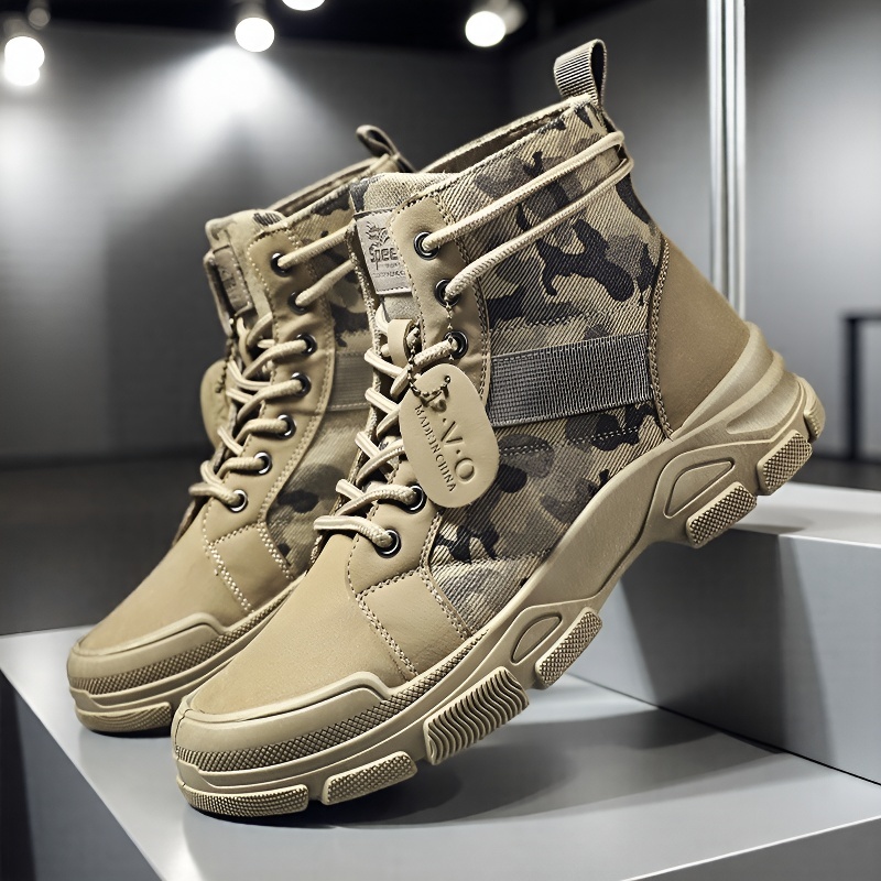 Mid-top Lace-up Men's Combat B - Mens Fashion Combat Boots 评论和价格