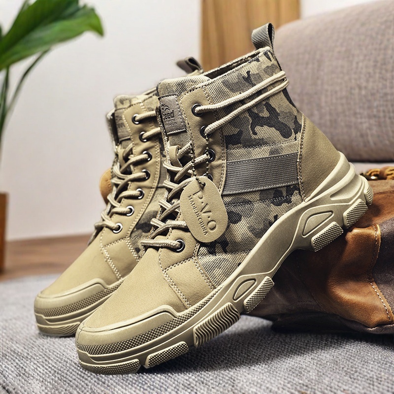 Mid-top Lace-up Men's Combat B - Mens Fashion Combat Boots 评论和价格