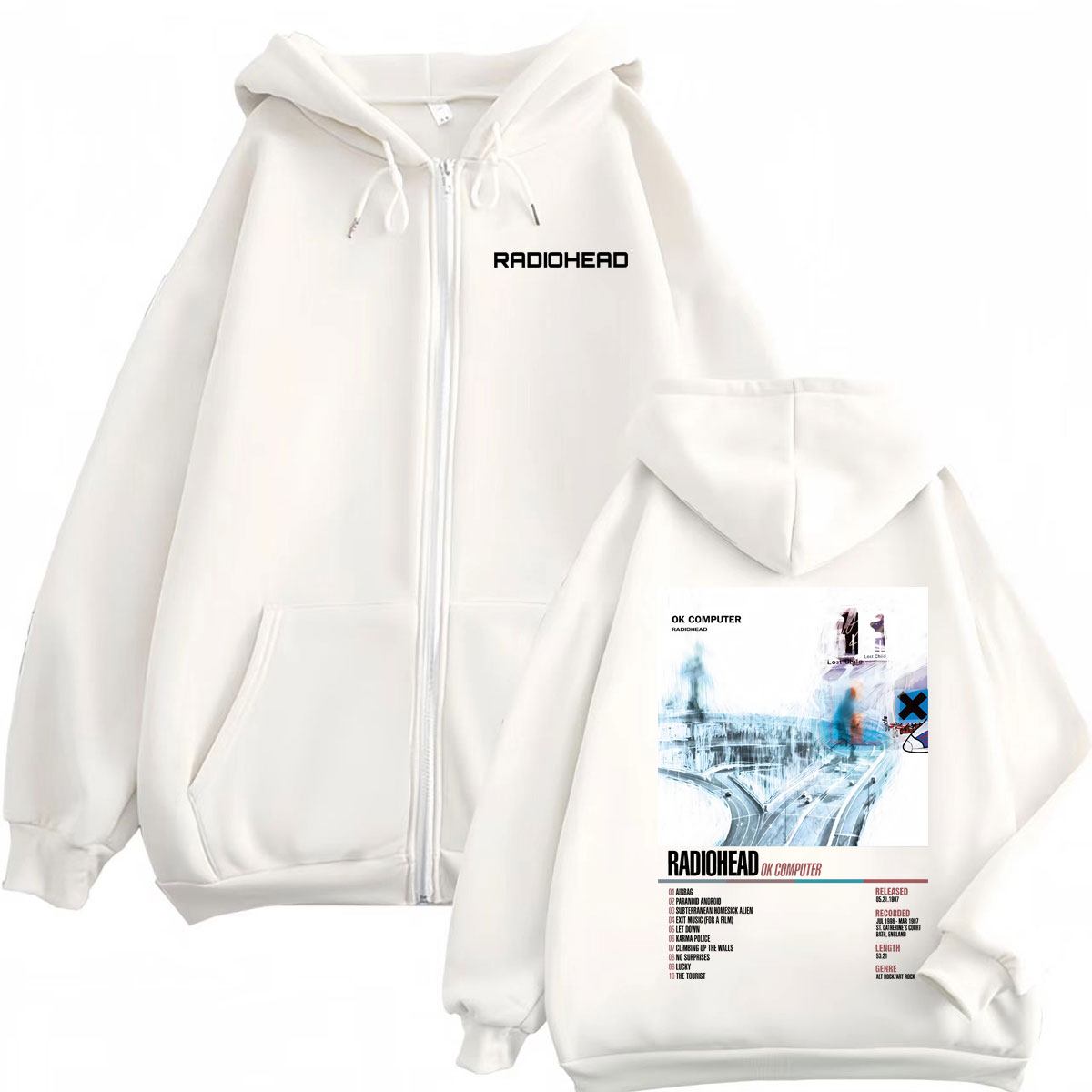 Radiohead Music Album Poster G - Mens Fashion Zip Up Hoodies 评论和价格