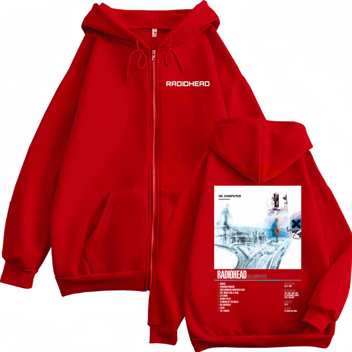 Radiohead Music Album Poster G - Mens Fashion Zip Up Hoodies 评论和价格