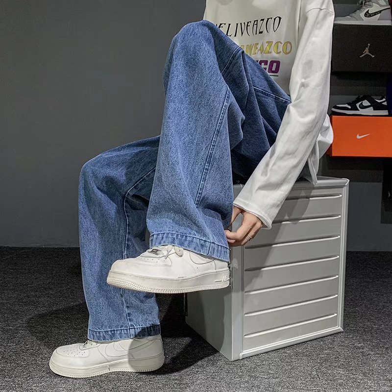 New Korean Fashion Men's Baggy - Men'S Fashion Grey Jeans 评论和价格