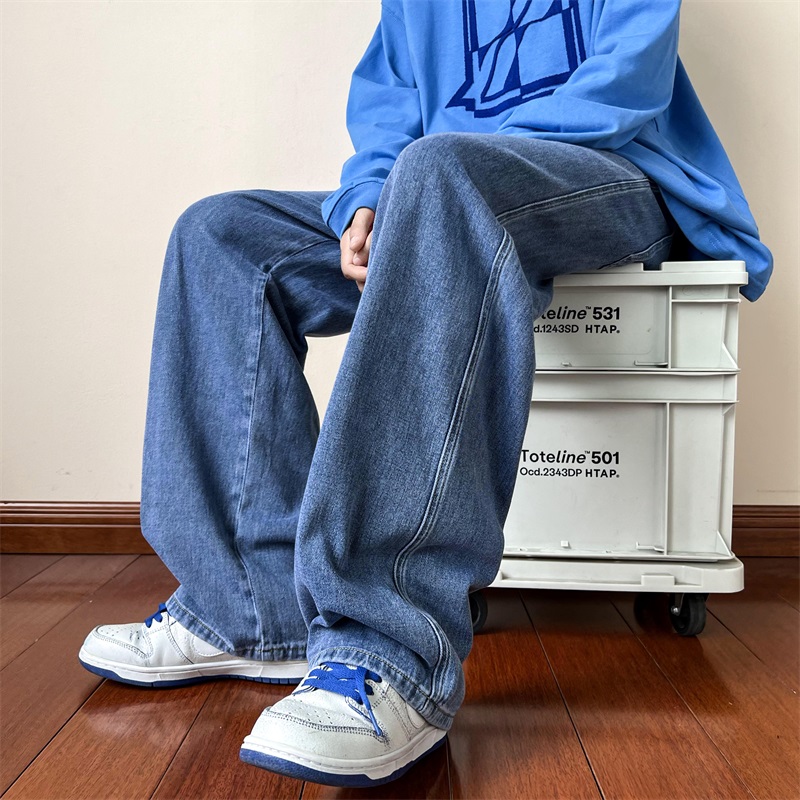 New Korean Fashion Men's Baggy - Men'S Fashion Grey Jeans 评论和价格