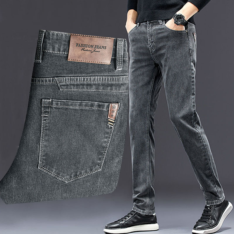 men's slim jeans 2024 autumn n - Men'S Fashion Grey Jeans 评论和价格