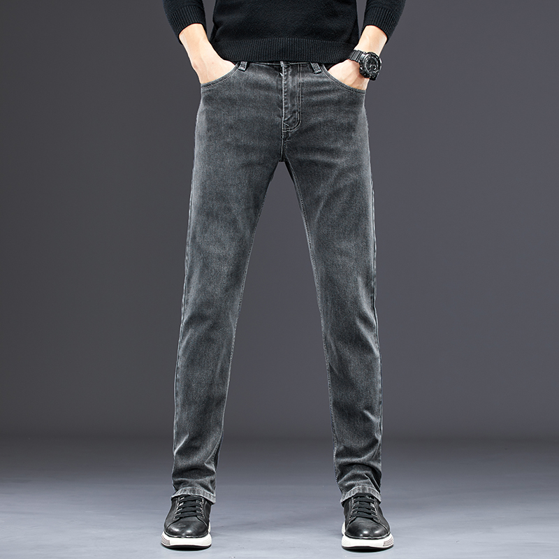 men's slim jeans 2024 autumn n - Men'S Fashion Grey Jeans 评论和价格