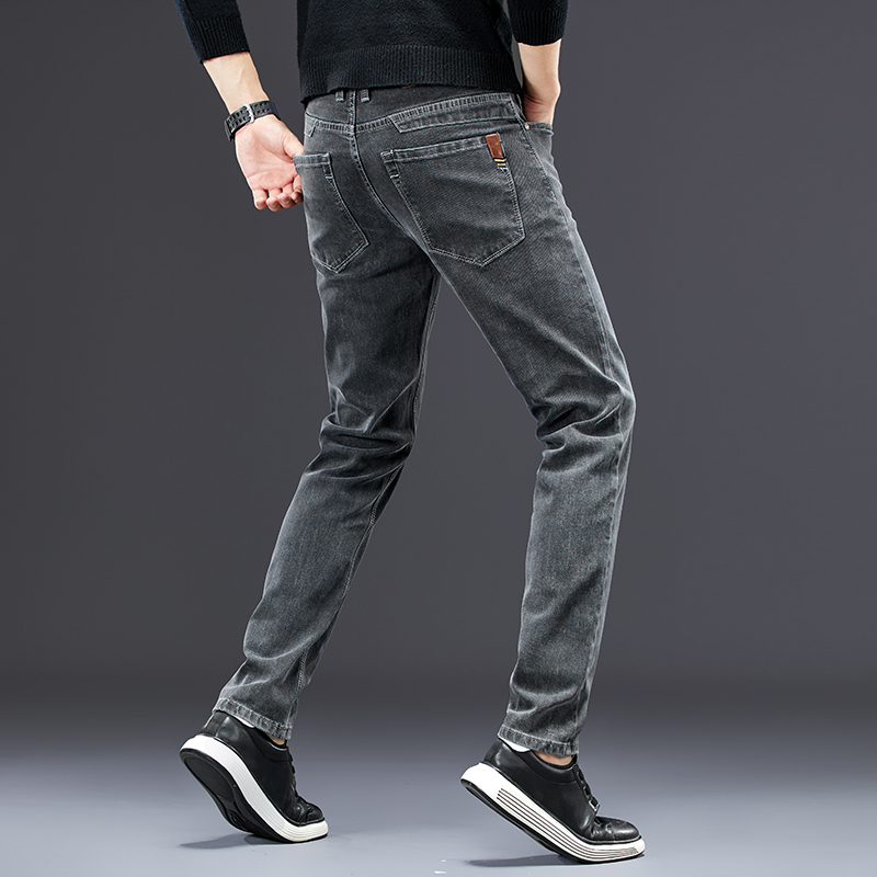 men's slim jeans 2024 autumn n - Men'S Fashion Grey Jeans 评论和价格