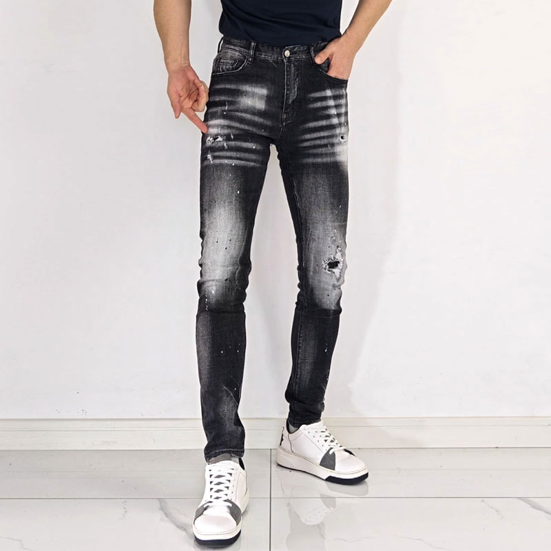Men's High Street Hip Hop Graf - Men'S Fashion Grey Jeans 评论和价格