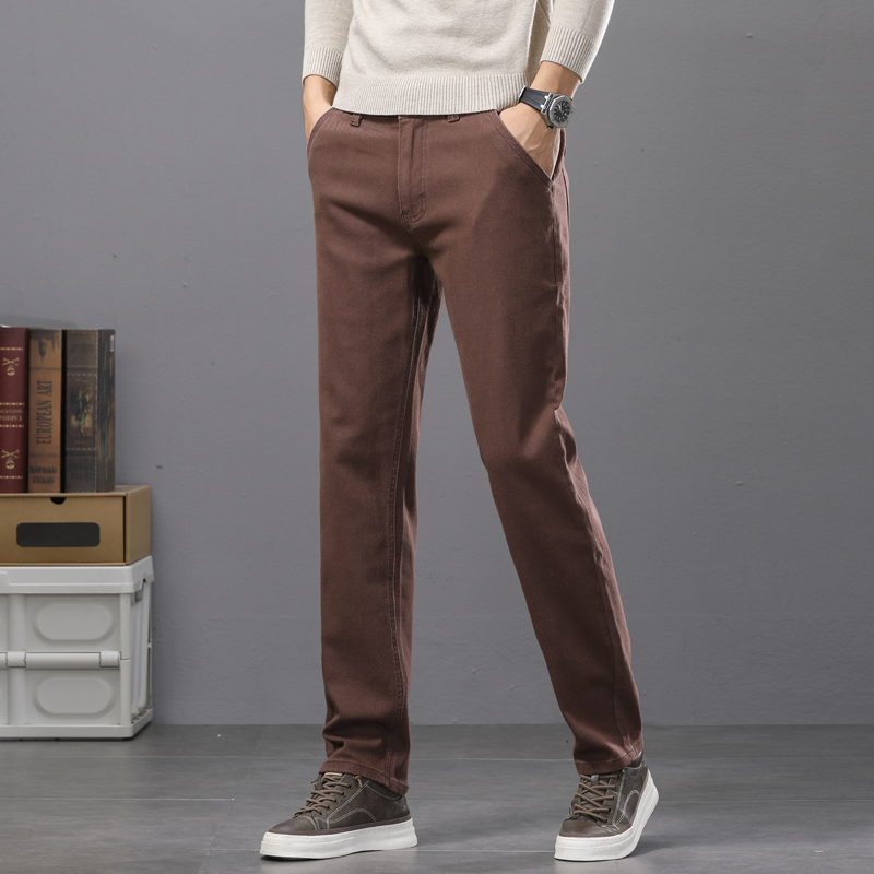 Business Casual Cotton Elastic - Mens Fashion Dark Grey Pants 评论和价格