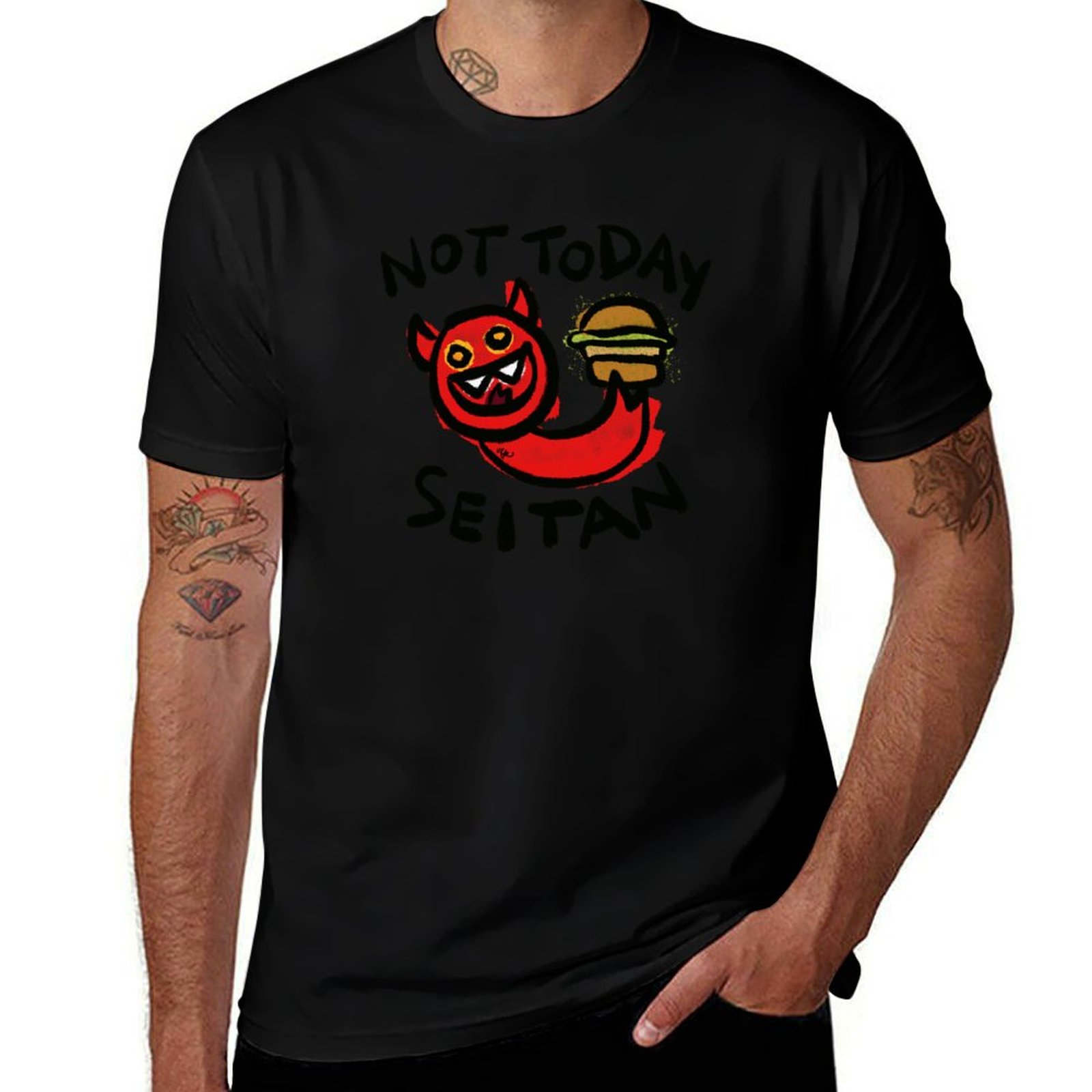 Not Today Seitan T-Shirt Fashi - Men'S Fashion Today 评论和价格