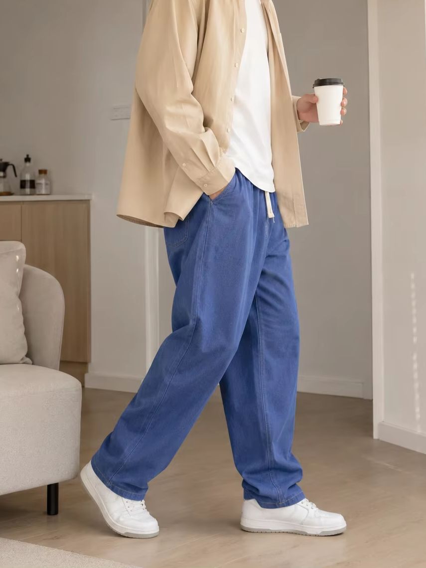 Men's Casual Baggy Jeans Loose - Men'S Fashion Grey Jeans 评论和价格