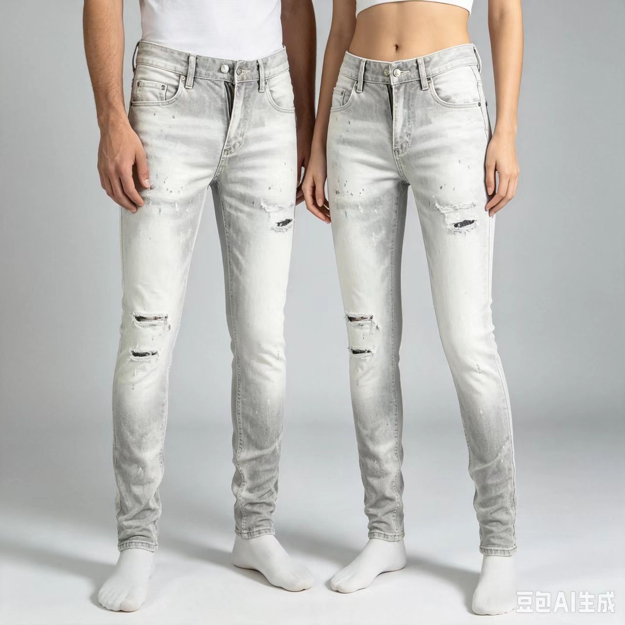 Y2K Designer Fashion New Men's - Men'S Fashion Grey Jeans 评论和价格