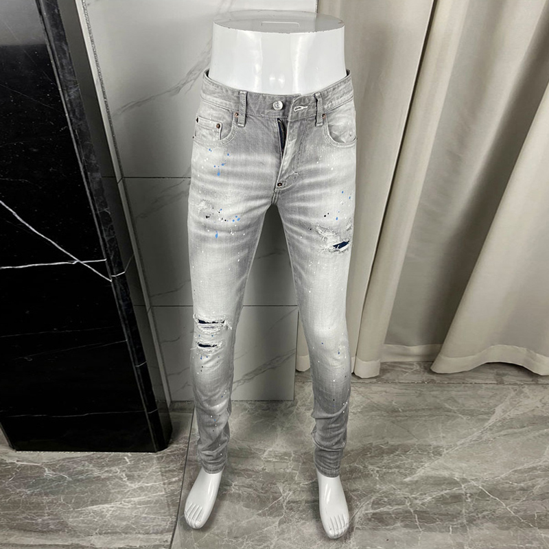 Y2K Designer Fashion New Men's - Men'S Fashion Grey Jeans 评论和价格