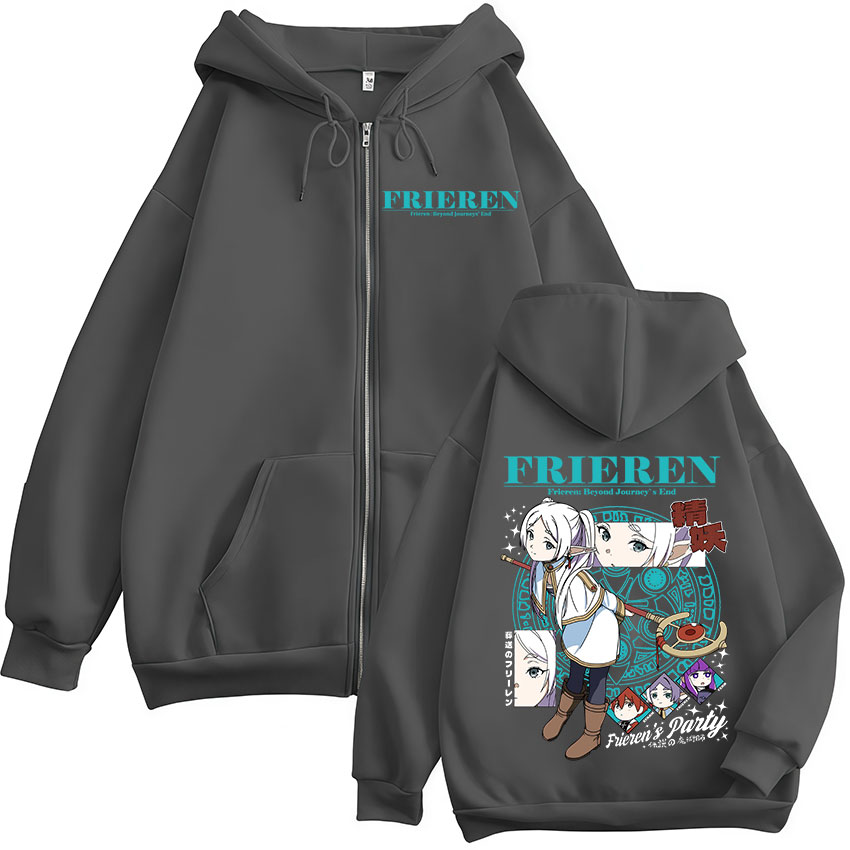 Anime Frieren: Beyond Journey' - Mens Fashion Zip Up Hoodies 评论和价格