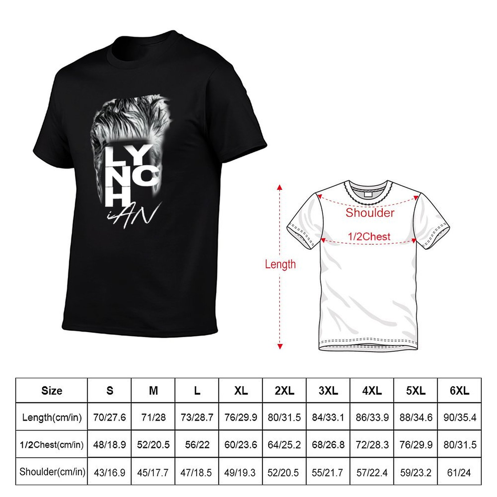 Lynch Haircut - Black T-Shirt  - Men'S Fashion Haircuts 评论和价格