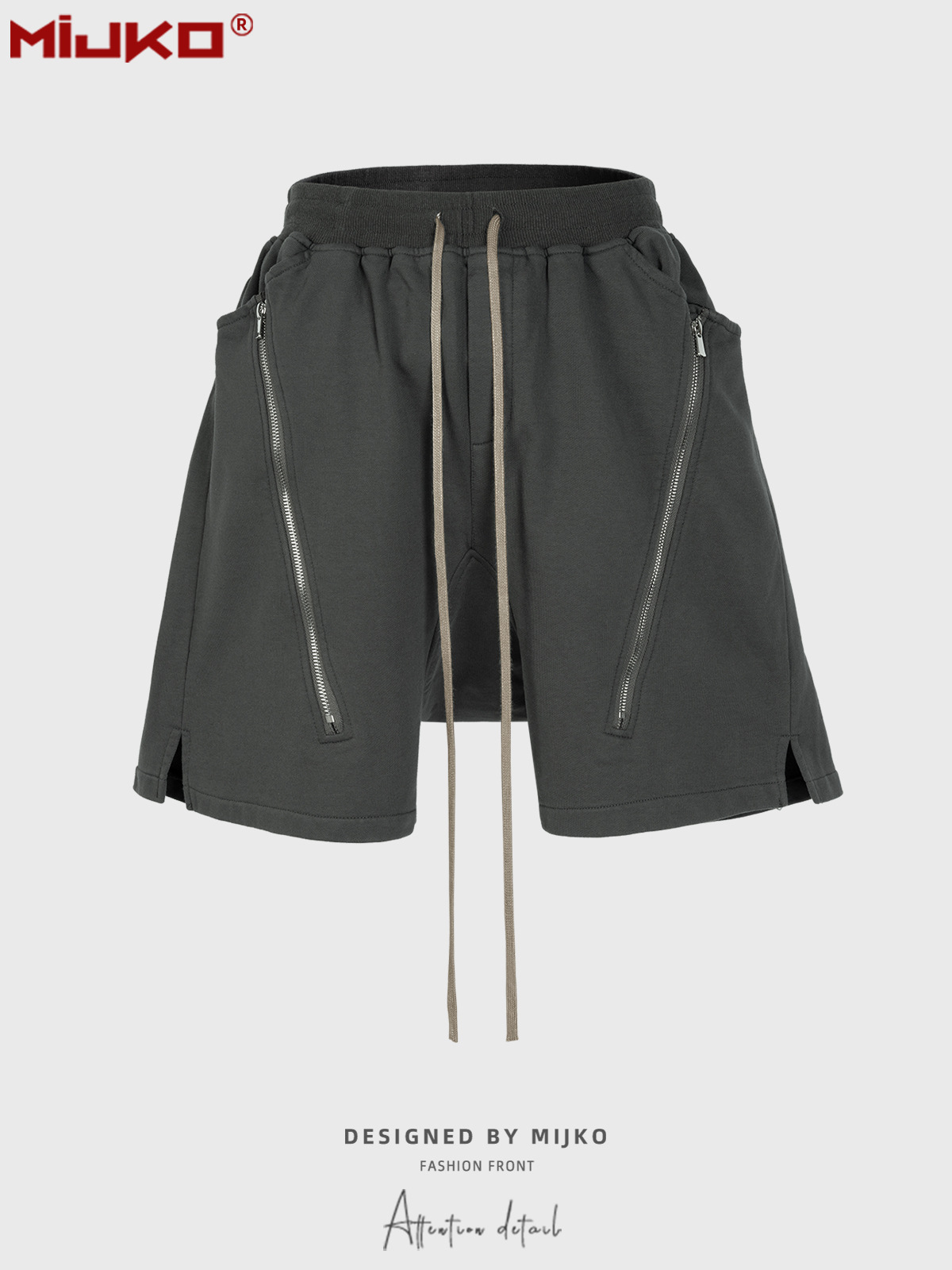 MIJKO Black Dark Grey Shorts M - Mens Fashion Dark Grey Pants 评论和价格