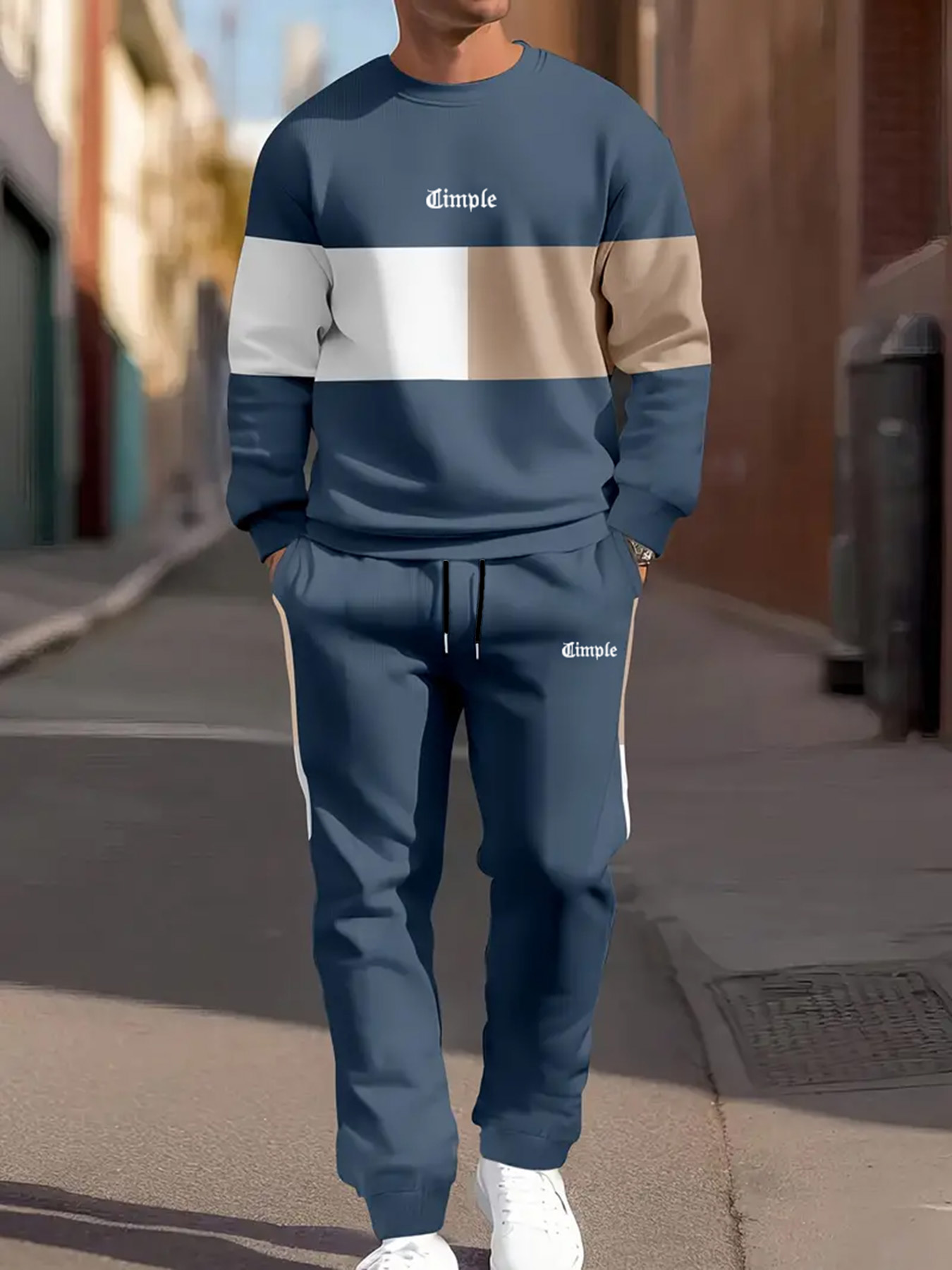 Men's Casual Two-Piece Set, Na - Jogger Sweatpants Men 评论和价格