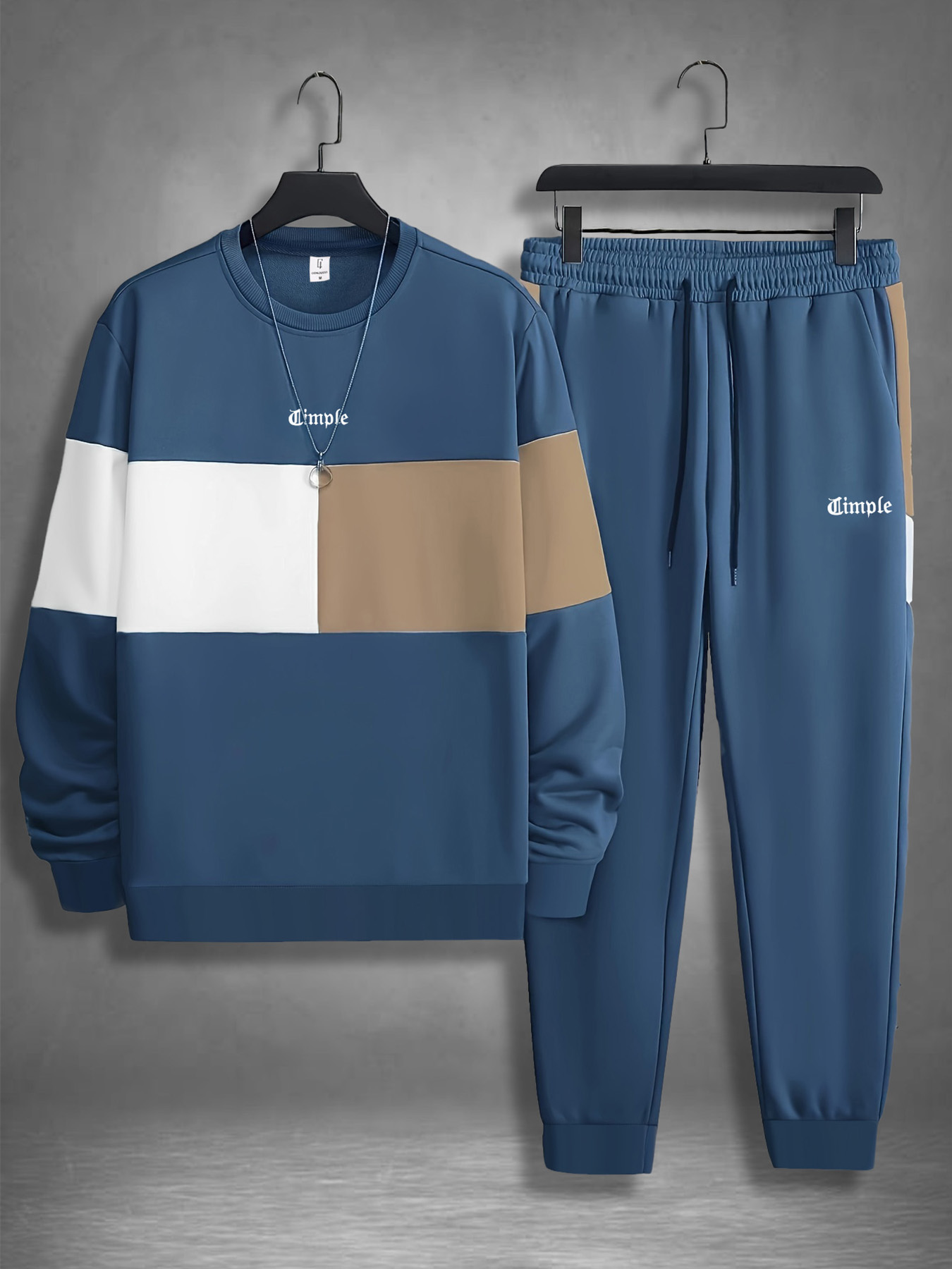 Men's Casual Two-Piece Set, Na - Jogger Sweatpants Men 评论和价格