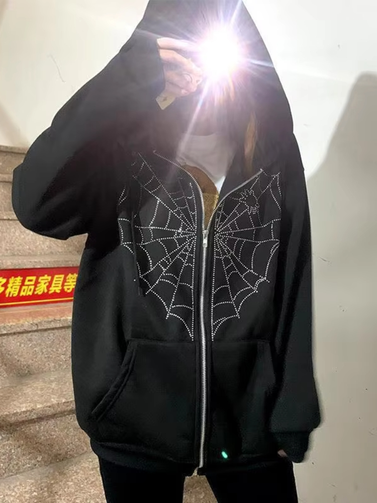 Punk Y2K Oversized Zip Up Hood - Mens Fashion Zip Up Hoodies 评论和价格