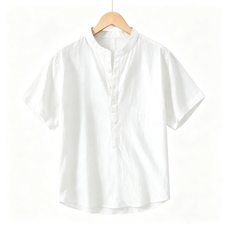 Men Cotton Linen Short-Sleeve  - Linen Shirt Summer 评论和价格