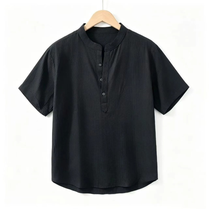 Men Cotton Linen Short-Sleeve  - Linen Shirt Summer 评论和价格