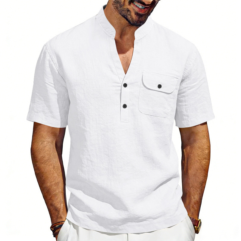 Cross-border summer linen loos - Linen Shirt Summer 评论和价格