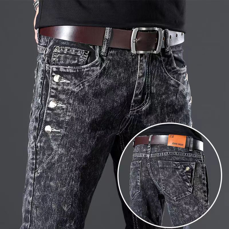 Classic Slim Vintage Fashion M - Men'S Fashion Grey Jeans 评论和价格