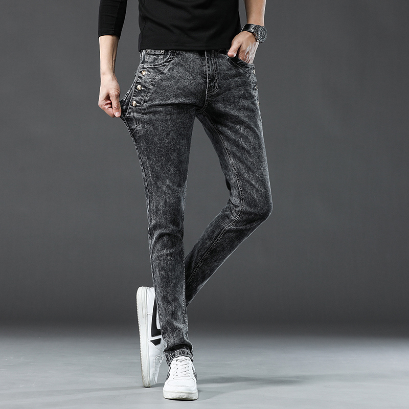 Classic Slim Vintage Fashion M - Men'S Fashion Grey Jeans 评论和价格