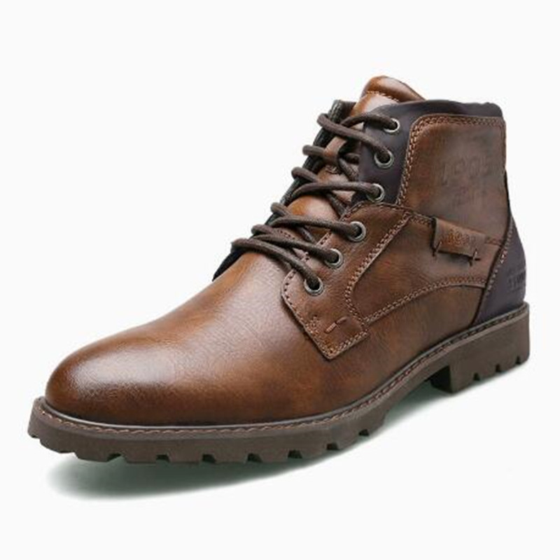 2026 Leather Men Ankle Boots P - Mens Fashion Combat Boots 评论和价格
