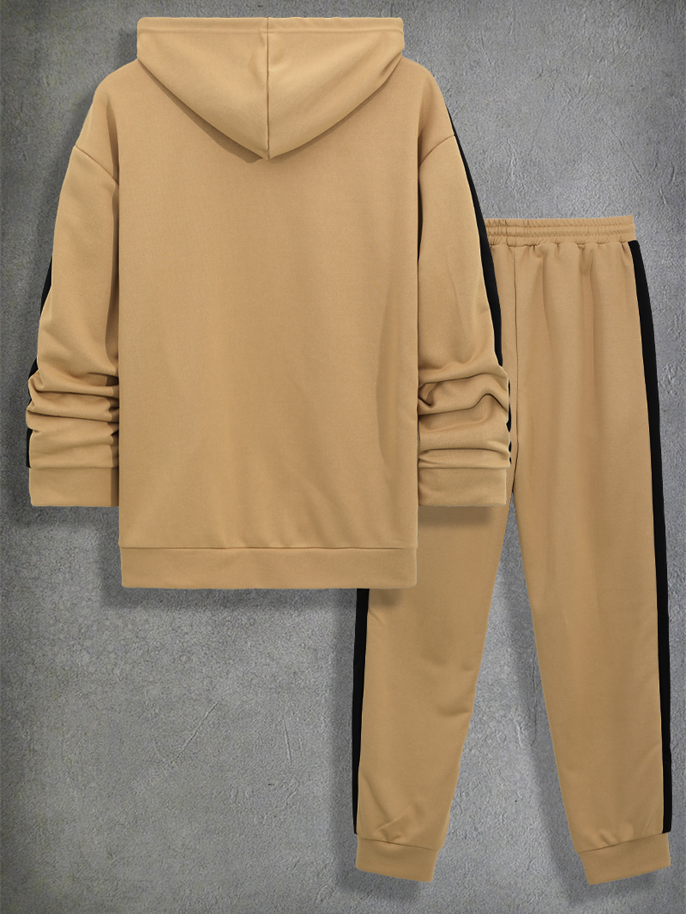 Men's Casual Two-Piece Set Kha - Jogger Sweatpants Men 评论和价格