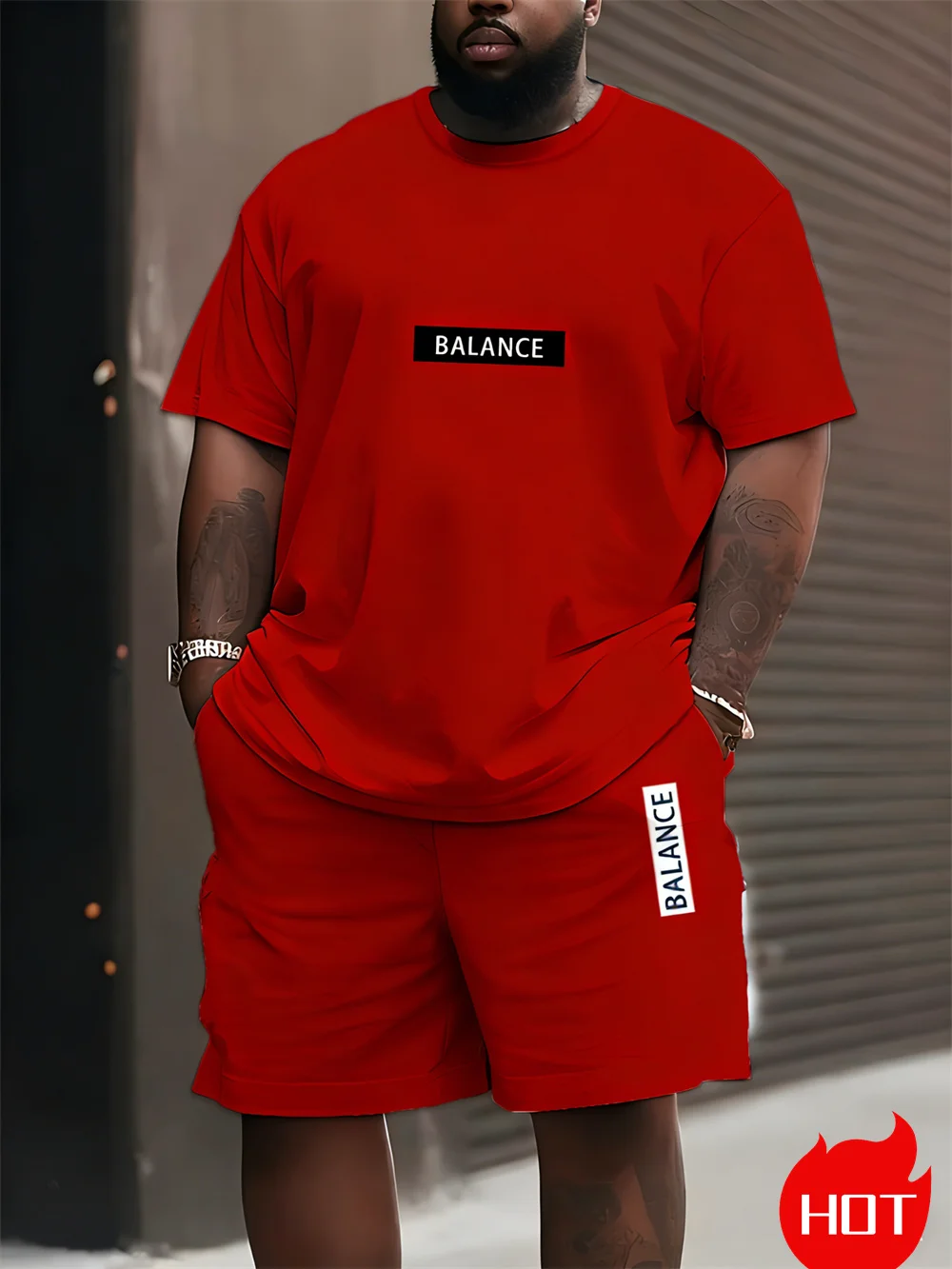 Men's Plus Size T-shirt Set Su - Men'S Fashion Plus 评论和价格