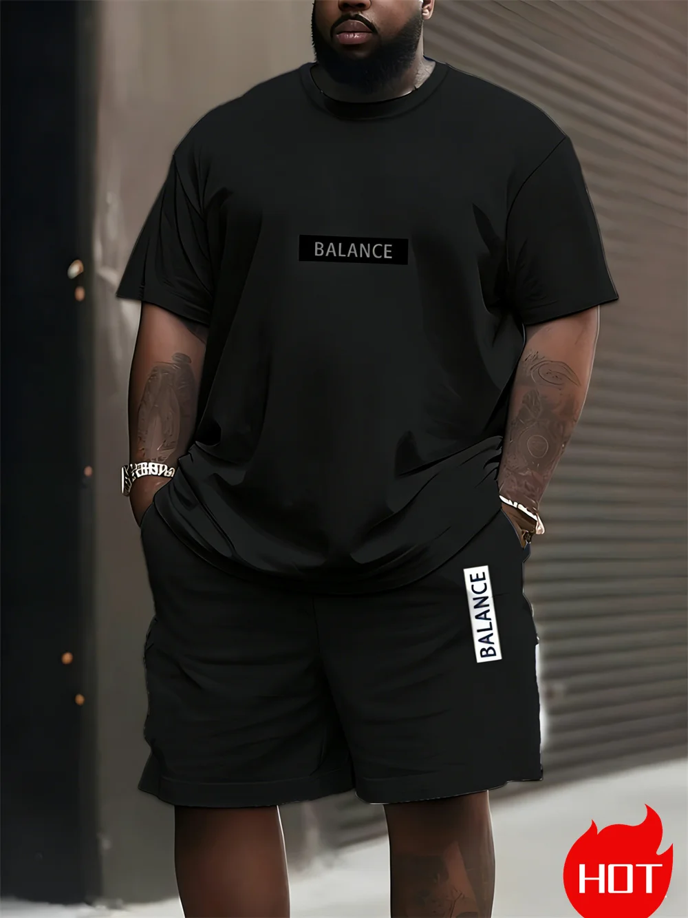 Men's Plus Size T-shirt Set Su - Men'S Fashion Plus 评论和价格