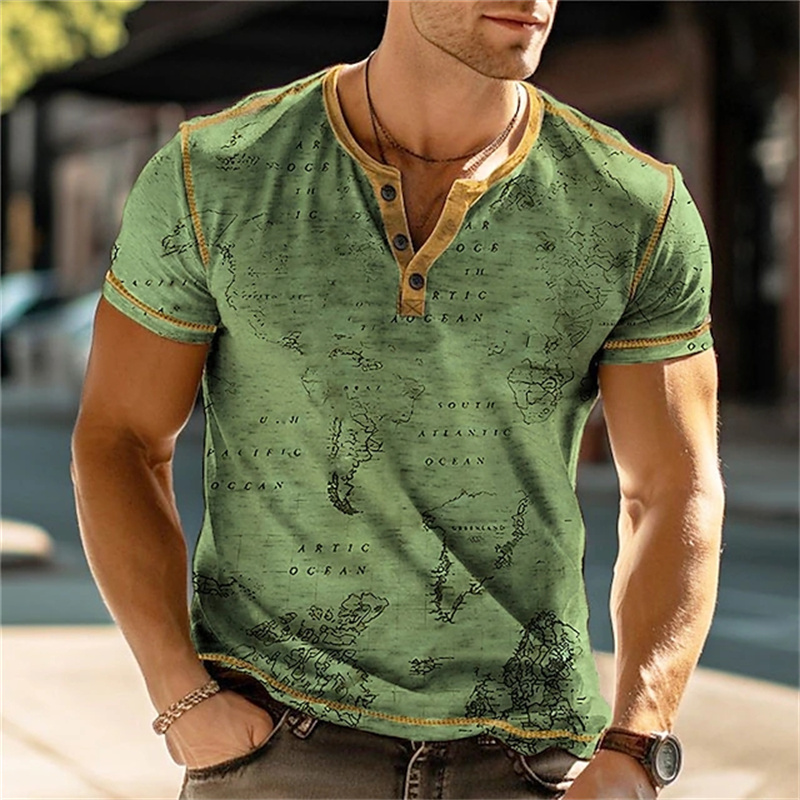 Men's Henry Shirts Funny 3D Pr - Mens Fashion Clothes 评论和价格