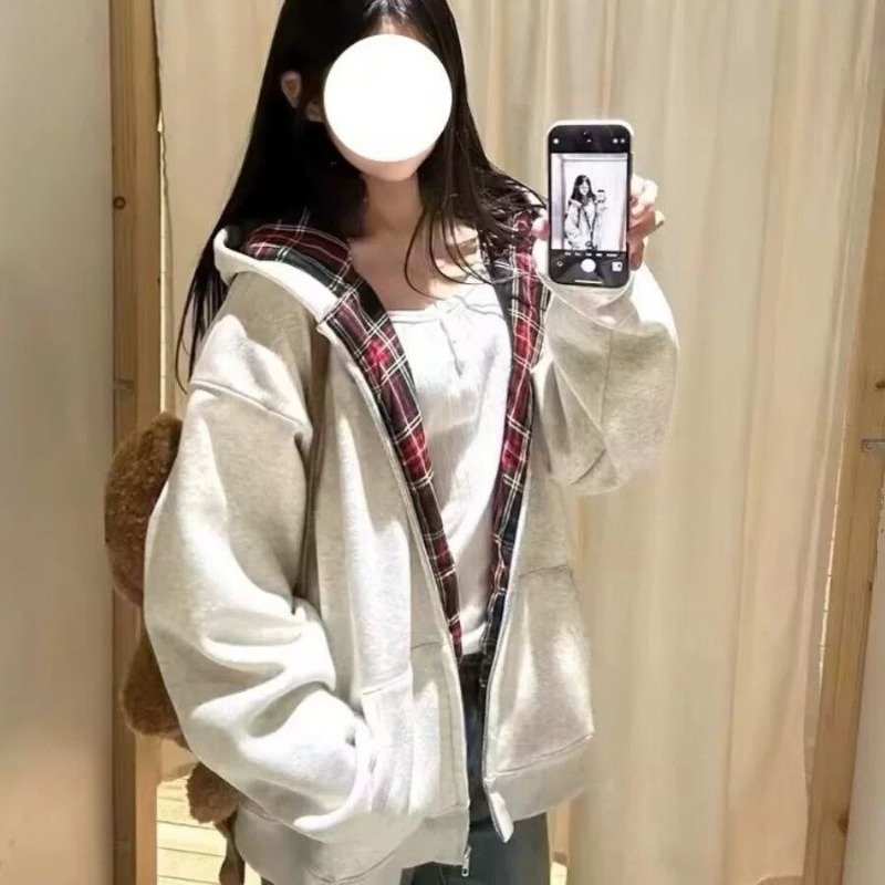2026 Autumn New Plaid Lining S - Mens Fashion Zip Up Hoodies 评论和价格