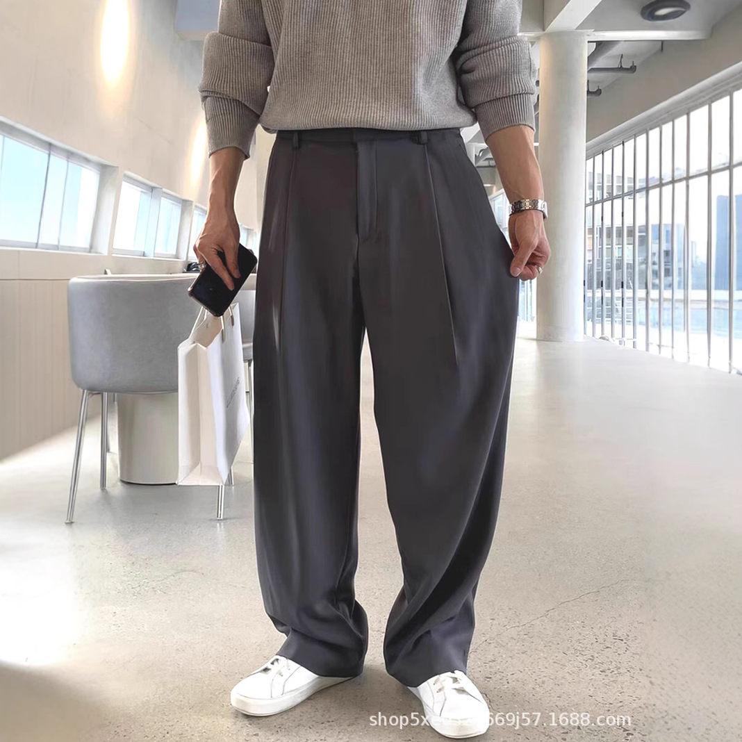 French Style Fashion Men's Bla - Mens Fashion Dark Grey Pants 评论和价格